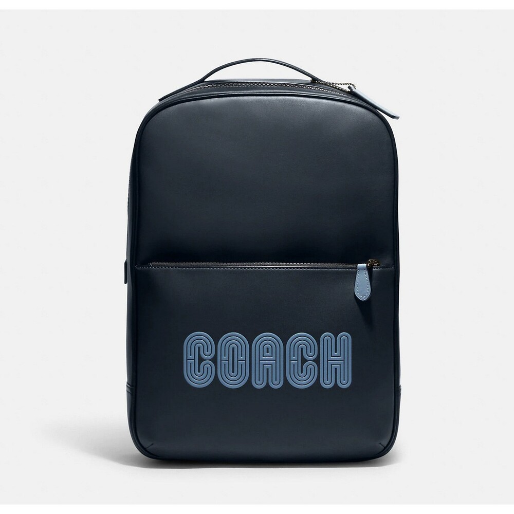 COACH WESTWAY Backpack Colorblock Midnight/Black Leather w Patch CE493 NWT $498 - Picture 9 of 12